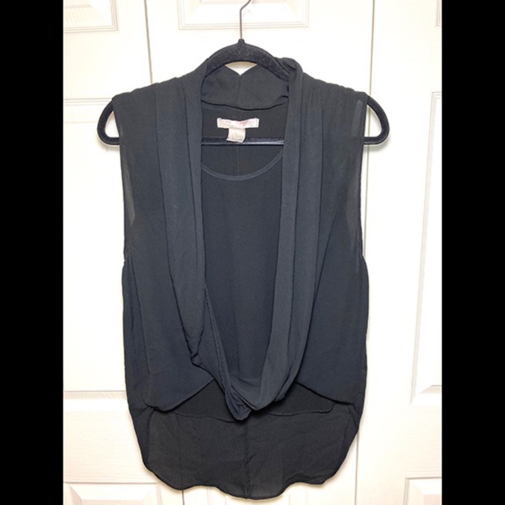 FOREVER 21--DRAPED CHIFFON HI-LOW TOP